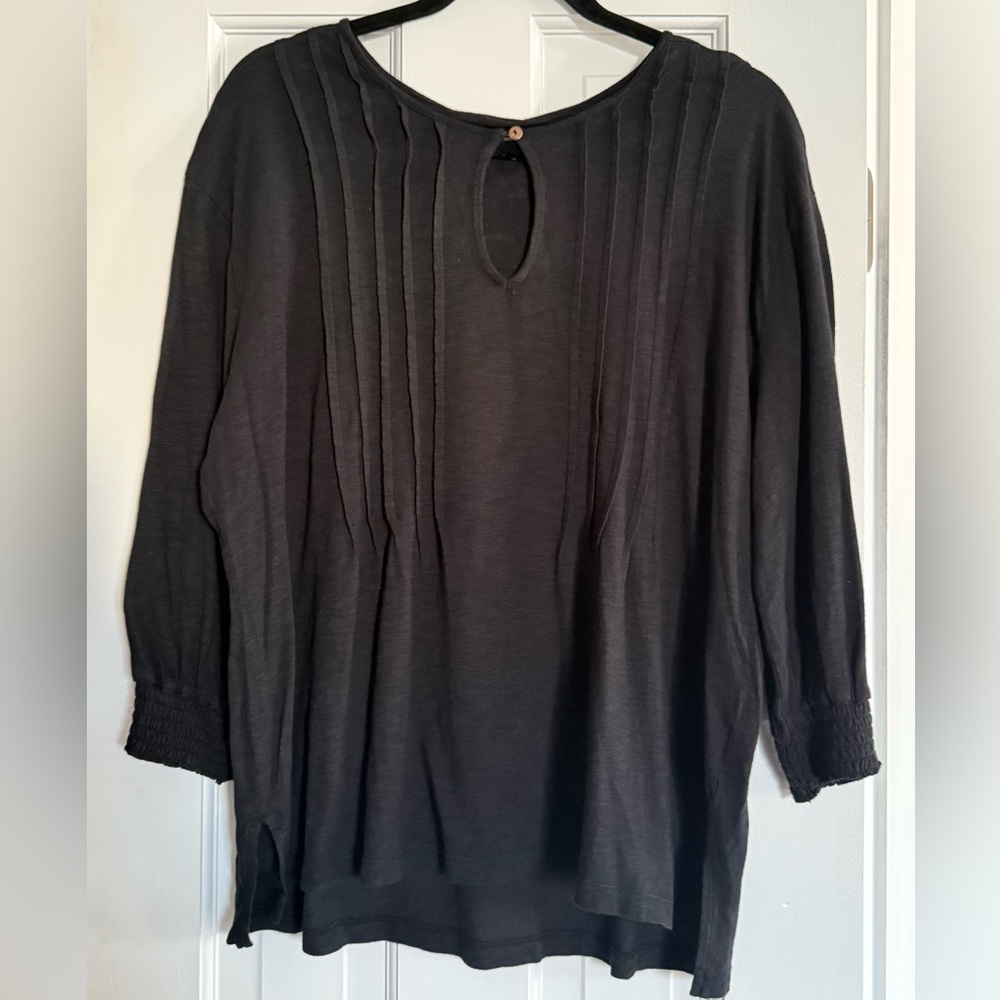 Black Pintuck Peasant Blouse Size Women’s Large